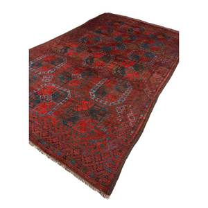 Alfombra de Lana Anudada a Mano Kiaan, Rojo Naranja Paem-503, Patrón Geométrico Abstracto, Kilim para el Hogar, para la Entrada, Rectangular de 9x12, para Adolescentes - Product Image 2