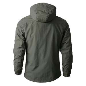 Personalizable hombres térmico transpirable táctico Delgado soporte lona cremallera bordado sólido Casual abrigo de invierno frente OEM servicio - Product Image 4