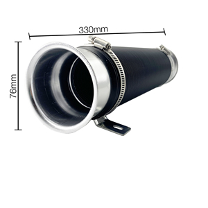 Tuyau d'aspiration noir avec raccords argentés, diam. 76 mm - Product Image 2