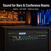 Processeur audio numérique 4 entrées 8 sorties, montage en rack, mixeur DSP, 48 kHz, 32 bits ADC, 24 bits DAC pour bar, salle de conférence
