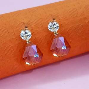 Pendientes de araña de cristal austriaco blanco chapado en oro Kriaa 1312878D accesorio de moda estilo perno - Product Image 1