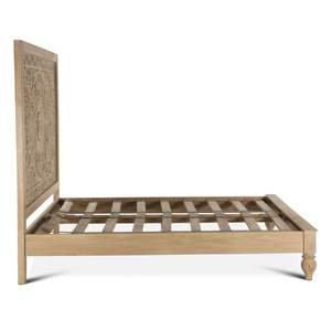 Cama de Plataforma de Lujo Tallada a Mano en Madera de Mango Sólida, Tamaño King, Muebles de Dormitorio Modernos y Ecológicos para Hotel, Villa u Hogar - Product Image 3