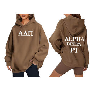 Logo personnalisé en gros femmes Vintage réversible hiver 3D broderie Campus sweat à capuche personnalisé de haute qualité surdimensionné pull grec - Product Image 6