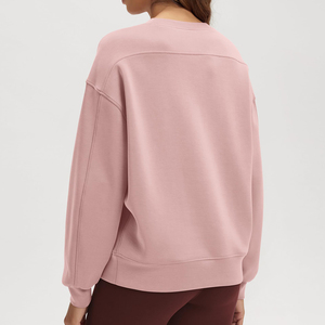 เสื้อกันหนาวแบบถักสำหรับผู้หญิงเสื้อสเวตเชิ้ตลำลองสตรีทแวร์โชว์ไหล่แบบมืออาชีพมีฮู้ดระบายอากาศเป็นมิตรกับสิ่งแวดล้อม - Product Image 2