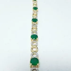 Bracelet tennis pour femme plaqué or 14 carats 5ct Bracelets en diamant Moissanite jaune taille émeraude simulée Bracelets - Product Image 2