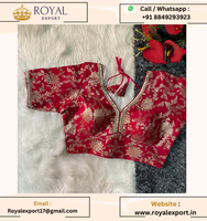Nouvelle collection de blouses prêtes à porter en soie pure Dola avec travail de séquence et de zari, pour mariage, femmes adultes, Inde et Pakistan, taille 14