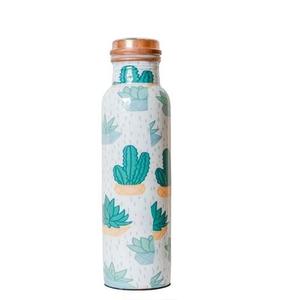 Producto más vendido Botella de agua de cobre de metal impreso con esmalte 1000ml Fabricante completo 100% Cobre puro - Product Image 1