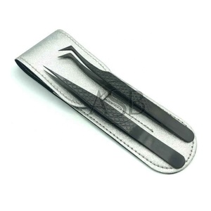 Extensions de cils noir mat, pointe en fibre de haute qualité, pince à cils en acier inoxydable, pointe fine, personnalisable, fabriqué au Pakistan - Product Image 6