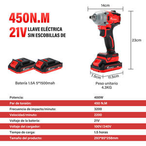 Chiave Elettrica Pointekx Ramsay 21V 450Nm Brushless 1/2 Pollice, Utensile Professionale per Automotive - Product Image 3