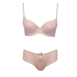 Ensemble soutien-gorge et culotte en mousse pour femme - Couleur chair - Product Image 1