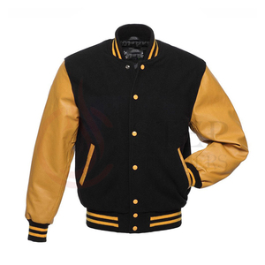 New Arrival Wool Body Genuine Leather Sleeves Letterman Bomber <b>Jacket</b> Letterman <b>Jackets</b> For <b>Men</b> And Women <b>summer</b> - Product Image 5