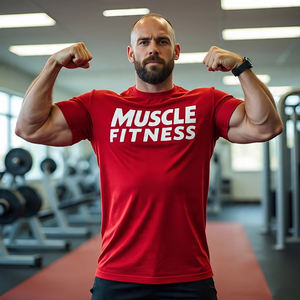 เสื้อยืดคอกลมแขนสั้นสำหรับผู้ชายผ้าคอตตอน100% แบบแห้งเร็วระบายอากาศได้ดี - Product Image 6