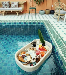 ถาดสำหรับใส่เครื่องดื่มอาหารเช้าแบบลอยน้ำได้ถาดใส่น้ำหวายถาดเสิร์ฟสำหรับปาร์ตี้/คุณนาย Beatrix สำหรับสระว่ายน้ำฤดูร้อน - Product Image 5