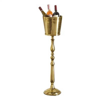 Fabuleux Look Métal Champagne Seau À Glace Argent Finition Cône Forme Refroidisseur De Vin Avec Support Base Hôtel & Bar ware