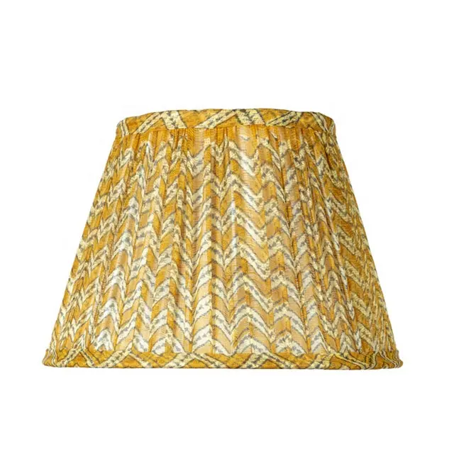 Luxury Antique Lamp shade made in exclusive Indian saree fabric pleated lampshade on good range of fabric