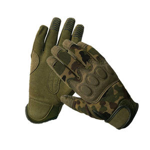 Excellents gants tactiques en cuir de conception camouflage pour les sports de plein air écran tactile résistant aux coupures Compatible pour l'équitation cyclisme ski - Product Image 1