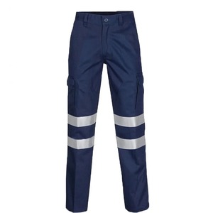 Pantalon de travail haute visibilité pour homme, pantalon réfléchissant de nuit, pantalon haute visibilité, 100% coton, pantalon long, bleu marine - Product Image 6