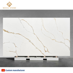 Calcutta or Quartz blanc pré fabriqué comptoirs en quartz dalle de pierre pour comptoirs - Product Image 2