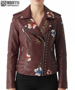 Women's Genuine <b>Leather</b> Winter <b>Jacket</b> High Quality Customizable Comfortable <b>Long</b> Sleeve - Product Image 1