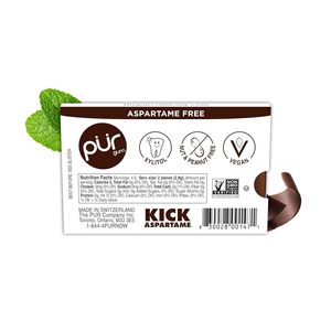 Gomme PUR |   Chewing-gum sans aspartame |   100% Xylitol |   Chewing-gum aromatisé à la menthe chocolatée naturelle, 9 pièces (paquet de 12) - Product Image 3