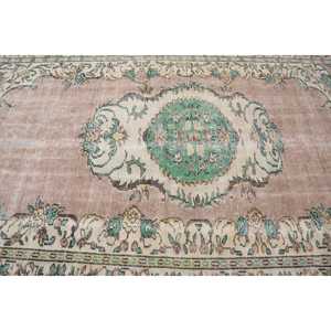 5.7x9.4 ft Rug, Vintage Turkish Rug, <b>Brown</b> <b>Wool</b> Rug - Product Image 5