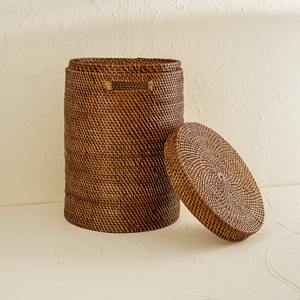 Cesta de Mimbre Tejida a Mano, Cesto para Ropa Sucia, Cestas Grandes con Tapa para Lavandería, Mimbre Natural - Product Image 3