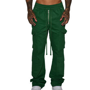 OEM nueva llegada de los hombres Slim Fit Casual Cargo Jogger pantalones personalizados rectos lavados bolsillos laterales tela de lona de secado rápido transpirable - Product Image 1
