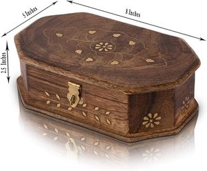 Wholesale Portable Travel Small Walnut <b>Wood</b> Jewelry Organizer Storage Box <b>for</b> Earrings Necklaces <b>Rings</b> Bracelets By HF <b>CRAFTS</b> - Product Image 5