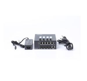 HiOSO Ftth Mini 4 ports Olt Epon 4pon Alimentation DC12V Prise en charge des modules PON 7db 8db 9db 10db PX20+++ WEB SNMP CLI Cloud - Product Image 1