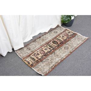 Vintage 1.9x2.9ft tapis turc Beige marron plat tissage laine tapis Latex support pour salon décorations motif Patchwork - Product Image 3