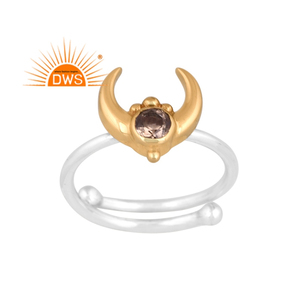 Anillo apilable de piedras preciosas de cuarzo ahumado Natural de plata de ley fina superventas, joyería personalizada para mujer, regalo para ella - Product Image 1