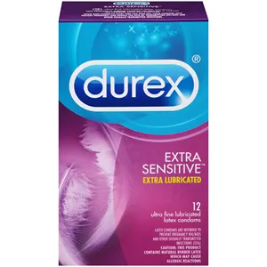 Durex 콘돔 엑스트라 세이프, 페더라이트 울트라, 쾌감, 밀폐된 소매 상자