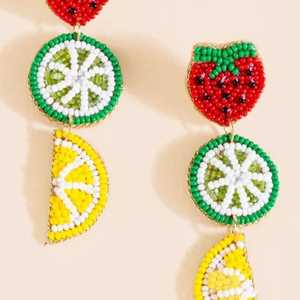 Nouveautés 2025, boucles d'oreilles à clous classiques pour enseignants, en perles de rocaille faites à la main, design rond, couleur jaune et noir, unisexe, pour mariage - Product Image 3