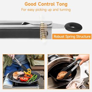 Penjepit Dapur Anti Lengket 12-Inci dengan Gagang Stainless Steel Tahan Panas dan Ujung Silikon Food Grade untuk BBQ dan Menyajikan Salad - Product Image 4