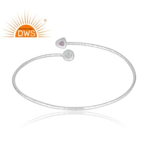 Meilleure vente 925 argent Sterling perle naturelle et Quartz Rose pierres précieuses bracelet bijoux personnalisés pour les femmes cadeau pour elle - Product Image 4