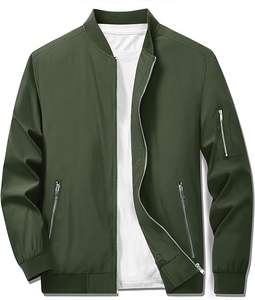 เสื้อแจ็คเก็ตบอมเบอร์ถักไหมพรมแบบมีซิป คลาสสิค สไตล์ลำลอง ปักโลโก้ตามสั่ง OEM ผ้าไหมหนา กันน้ำ สตรีทแวร์ เสื้อคลุมฤดูหนาว - Product Image 1