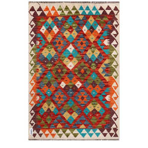 Alfombra Imaco Maimana, Alfombra Kilim Afgana, 130 x 88 cm, Decoración de Pared - Product Image 1