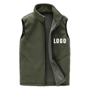 <b>Men's</b> Winter Outer Wear Woolen Polar Fleece Vest Breathable Windproof Waterproof Custom Colors Zipper Closure Body <b>Warmer</b> High - Product Image 5