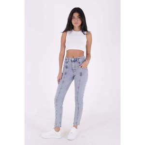 Jeans con cuciture frontali 7043 - Blu scuro con lavaggio effetto sporco - Product Image 1