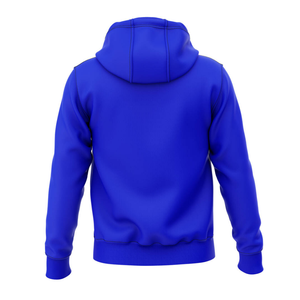 Pull-over à capuche en molleton solide et élégant pour hommes, sweat-shirts à la mode d'hiver 100% coton avec fermeture à glissière - Product Image 6