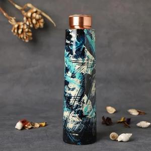 Designer <b>Copper</b> <b>Bottle</b> Meena Artwork <b>Copper</b> Ayurvedic <b>Bottle</b> with Mandala Print Pure <b>Copper</b> Water <b>Bottle</b> 1L Mandala Design - Product Image 2