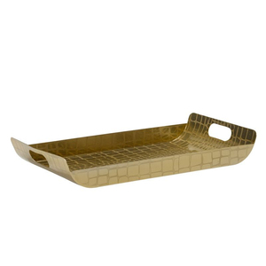 Bandejas de Servicio de Latón de Alta Gama con Acabado Dorado, Forma Rectangular, para el Hogar y Hoteles, para Servir Aperitivos y Bebidas en la Mesa - Product Image 4