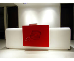 Tienda de centro de llamadas con logotipo personalizado, mostrador de recepción de mostrador de efectivo de mármol - Product Image 6