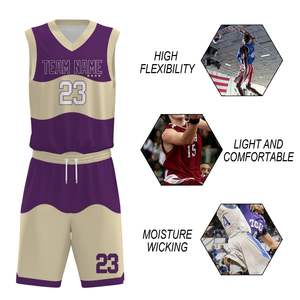 Uniformes de Baloncesto Hechos 100% de Poliéster, Ropa Deportiva Básica de Poliéster, Uniforme de Baloncesto con Color Personalizable - Product Image 5