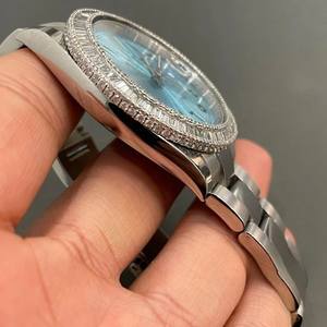 Reloj Moissanite de acero inoxidable D VVS estilo Hip Hop caja redonda dial analógico probador de diamantes relojes aprobados reloj de lujo de gama alta - Product Image 5