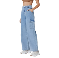 Pantalones Vaqueros Anchos de Cintura Alta Estilo Y2K con Logotipo Personalizado OEM, Diseño Casual con Lazo, Borlas y Bordados para Mujer