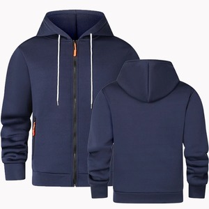 2025 sweats à capuche épaississants en coton pour hommes de Style classique nouveaux sweats d'hiver zippés avec impression numérique Techniques teintes unies - Product Image 1