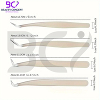 Pinzas de Alta Precisión para Extensión de Pestañas, Duraderas, de Acero Inoxidable, con Punta Lisa en Ángulos de 35, 45 y 90 Grados, Colores y Logotipo Personalizables