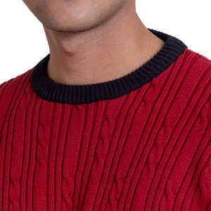 Pulls d'hiver décontractés surdimensionnés en tricot pour hommes, respirants et coupe-vent, 100% coton, manches longues, OEM/ODM personnalisés en laine - Product Image 6