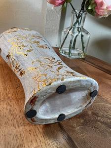 Lavish Silver <b>Metal</b> <b>Vase</b> With Gold Detailing Elegant Long Flower <b>Vase</b> For Interior Decor And Event Decor Handcrafted From India - Product Image 3